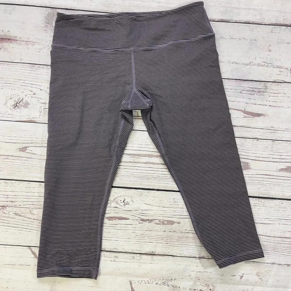 Glyder Striped Cropped Legging White Black Stripe